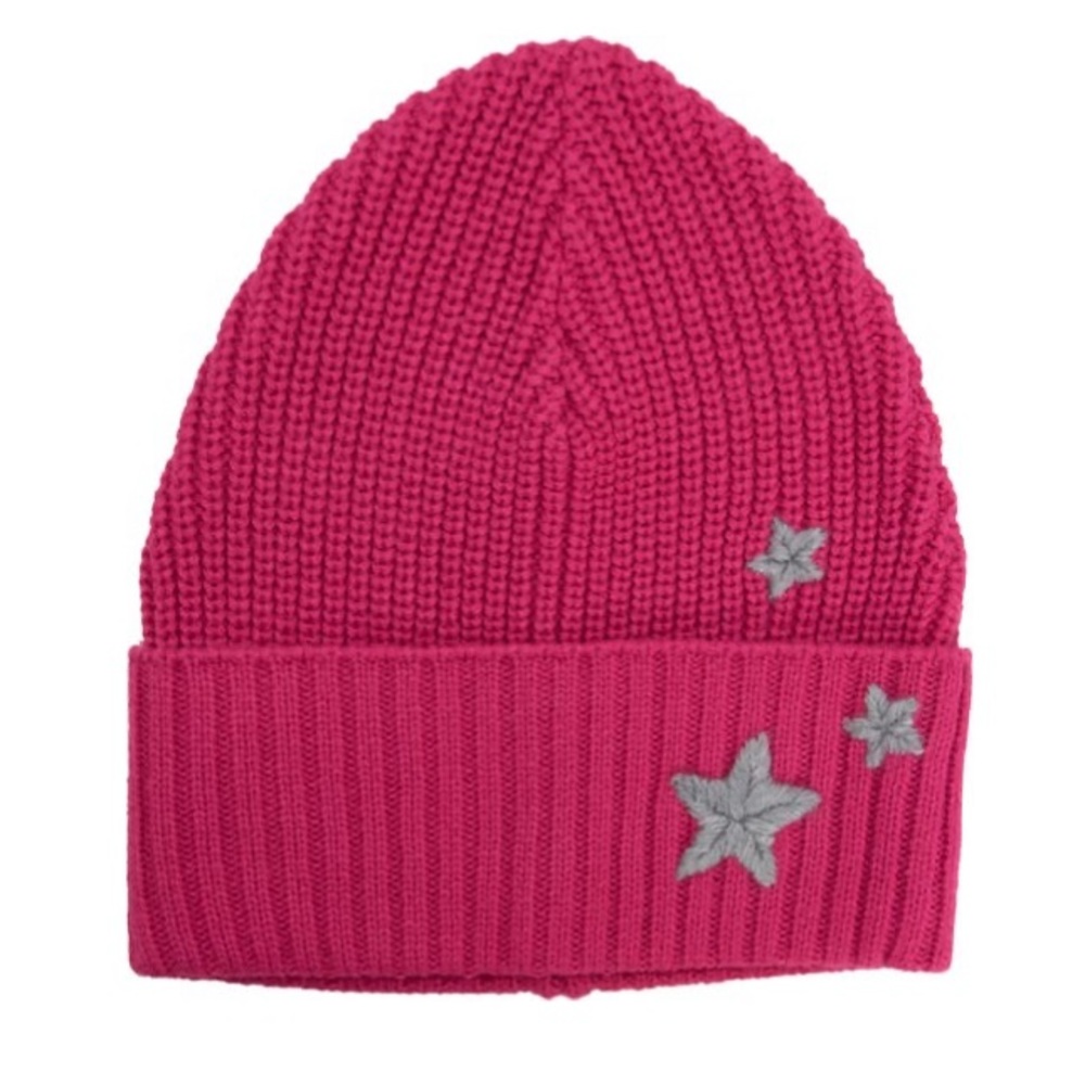 New Rebecca Minkoff embroidered star ribbed beanie